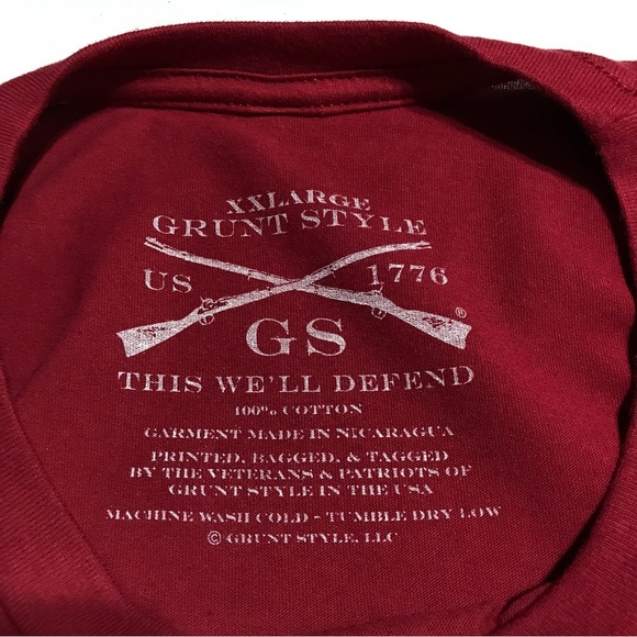 Grunt Style T-Shirt Flight 93 Burgundy Red XXL - Picture 4 of 10